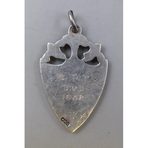 32 - Hallmarked Birmingham Silver Fob / Medal