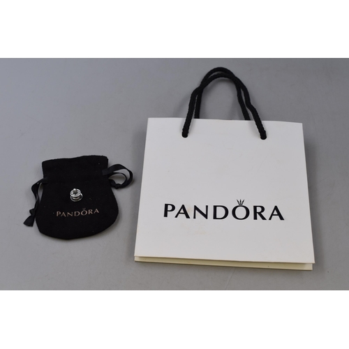 42 - A Pandora x Disney Parks 925. Silver Alice in Wonderland Teacup Charm, With Gift Bag and Pouch