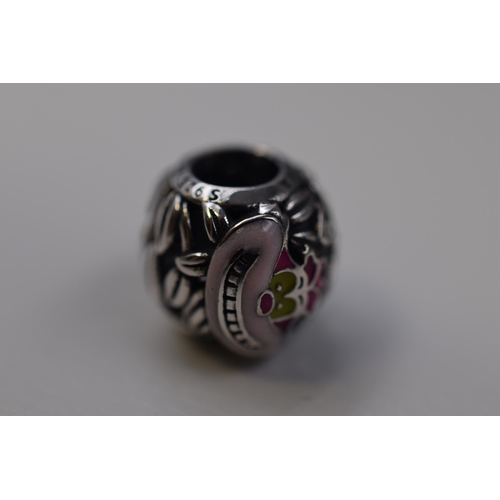 49 - A Pandora x Disneyland Paris 925. Silver Cheshire Cat Alice in Wonderland Charm, With Gift Bag and P... 