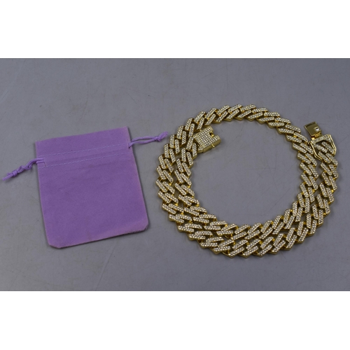 55 - Brand New Iced Out Cuban Necklace complete with Gift Pouch Perfect Gift