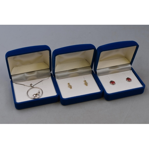 88 - Three Silver 925 Items to Include A Necklace and Two Pairs of Earrings, All in Presentation Boxes