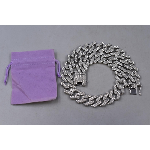 95 - Brand New Iced Out Cuban Necklace complete with Gift Pouch Perfect Gift