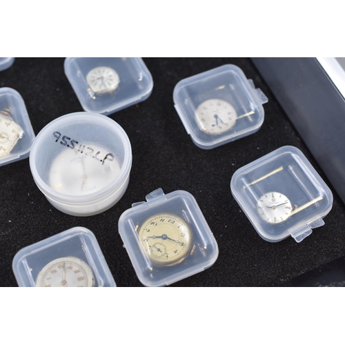 97 - Selection of 13 Mechanical Watch Head Movements including Tudor, Longines, Omega, Tissot and More (A... 