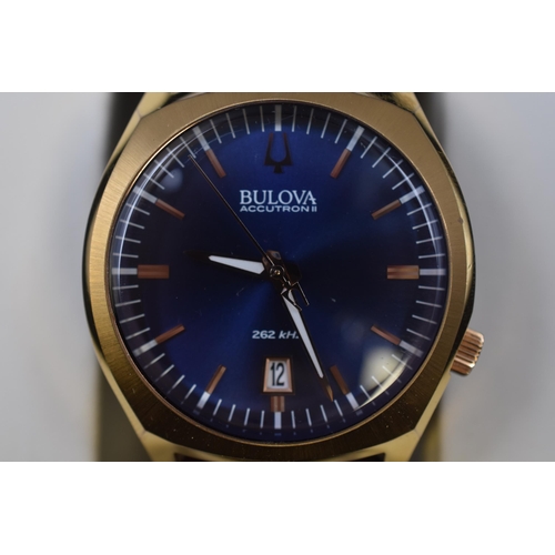 99 - Bulova Accutron II 262 khz Gents Watch Complete with Leather Strap and Box (Working)