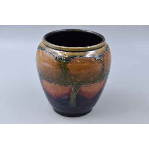 Rare Moorcroft 'Eventide' small vase circa 1920's measures 5" high x 4.5" diameter.
