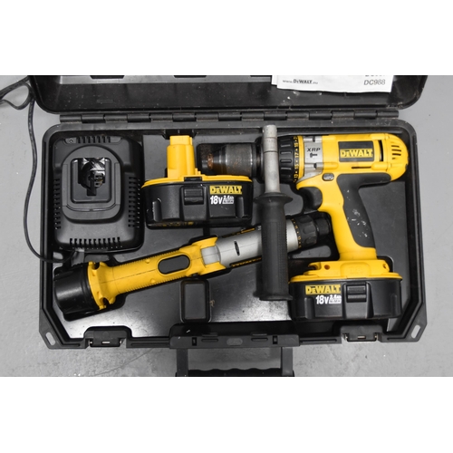DeWalt DC988 XRP 18v 2.6Ah NiMH with two batteries and charger & A ...
