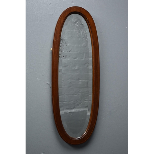 Antique Oak Bevel edged Wood Backed Wall Mirror (25")