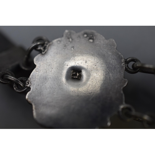 151 - Silver Egyptian Revival Carved Scarab Bracelet complete with Presentation Box