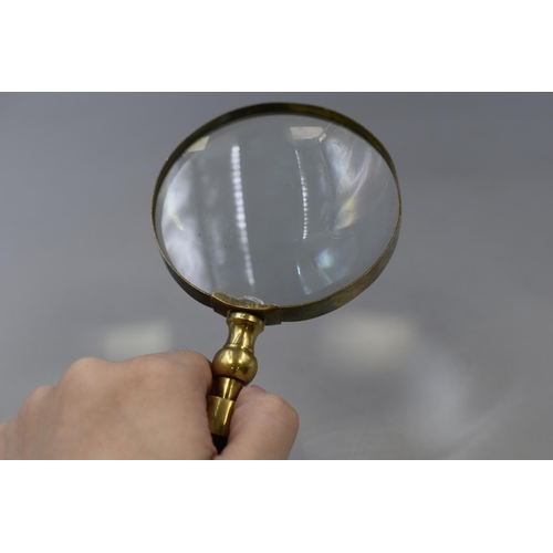 230 - Horn Handled and Brass Magnifying Glass (28cm) a/f