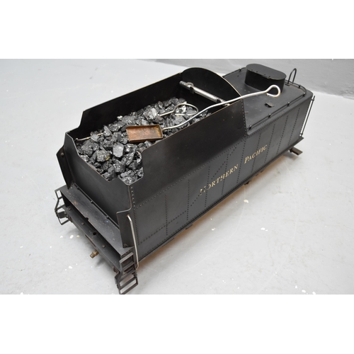 383 - Hand Built 3.5 to 4 Gauge Northern Pacific Steam Engine with Tender Sitting on Rolling Road Display ... 