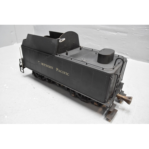 383 - Hand Built 3.5 to 4 Gauge Northern Pacific Steam Engine with Tender Sitting on Rolling Road Display ... 