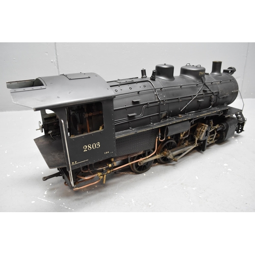 383 - Hand Built 3.5 to 4 Gauge Northern Pacific Steam Engine with Tender Sitting on Rolling Road Display ... 