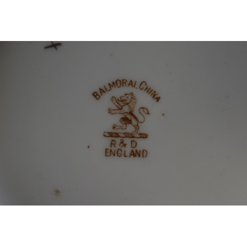 389 - A Thirty One Piece Balmoral China Tea Service, Includes Six Trios, Two Cake Plates, Milk Jug, Sugar ... 