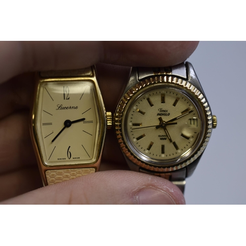 59 - Lucerne Mechanical and Timex Quartz Indiglow Ladies Watches (Both Working)