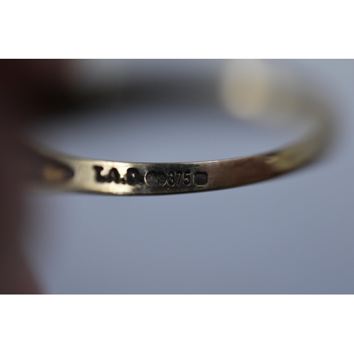 8 - Hallmarked Sheffield 375 (9ct) Gold Diamond Solitaire Ring Complete with Presentation Box