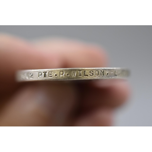 11 - A WWI Silver Medal Awarded To Private R. Wilson