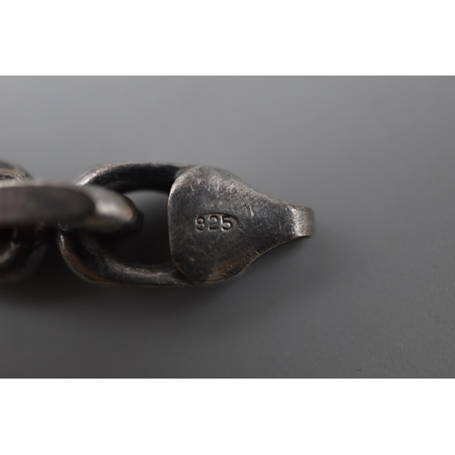 14 - Heavy Silver 925 Curb Link Bracelet Complete with Presentation Box