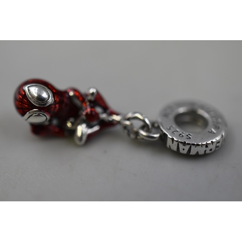 39 - Silver Pandora Marvel Avengers Spiderman Dangle Charm in Original Gift pouch