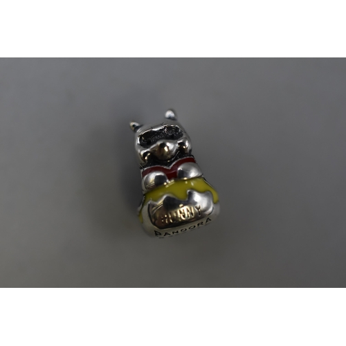 42 - Silver Pandora Winnie The Pooh Winnie In Honeypot Charm in Original Gift Pouch