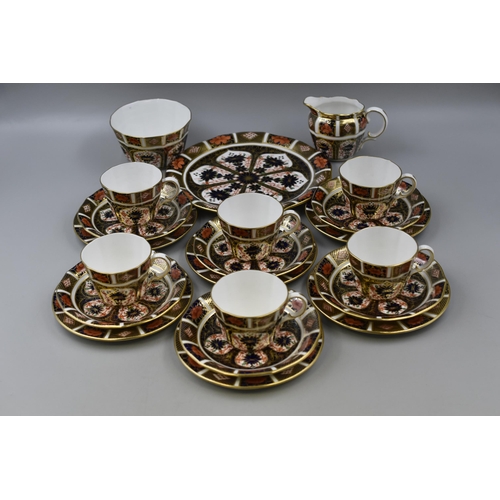 318 - Twenty One Piece Vintage Royal crown Derby Old Imari Pattern Tea Set to include trio Cups and Saucer...