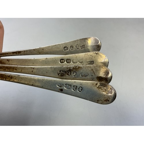 22 - Four Hallmarked Silver Georgian Tea Spoons
