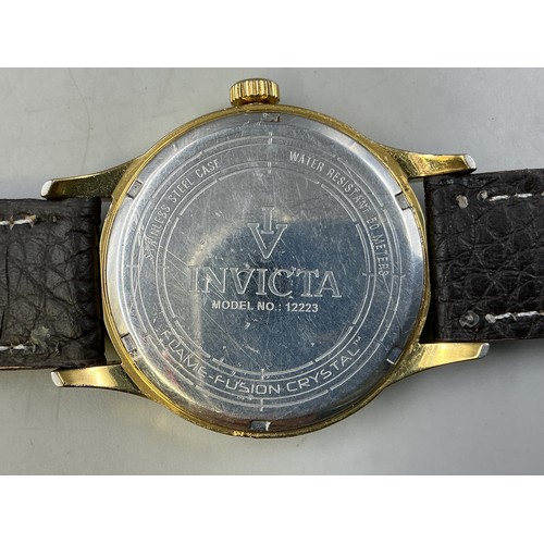 64 - Invicta Gents Quartz Watch Complete with Leather Strap (Working)