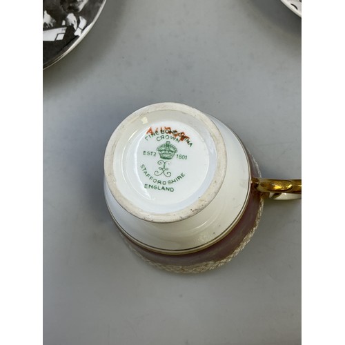 346 - Eight Piece Crown Staffordshire Tea Set and a Set of trade Winds Espresso Cups and Saucers