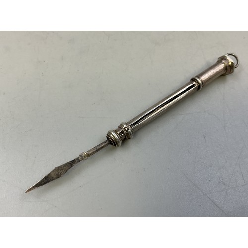 25 - Vintage Silver 925 Retractable Toothpick