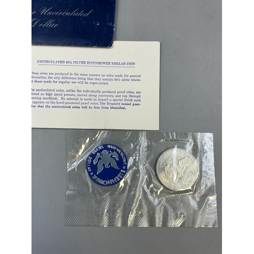147 - USA Eisenhower 1971 Uncirculated Silver Dollar with Case and Certificate