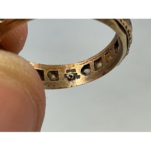 32 - A Hallmarked 9ct Gold Clear Stoned Ring, Approx 1.94g. As Found