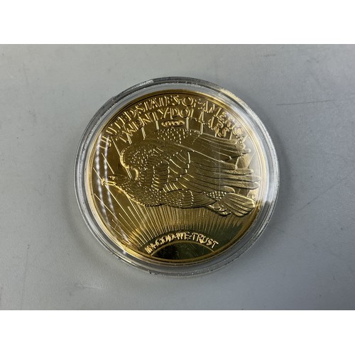 157 - Cased USA Reproduction 133 Twenty Dollar Gold and Silver Plated Coin