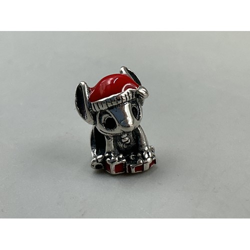 49 - Pandora Silver 925 ALE Red Hat Lilo and Stitch Christmas Charm in Gift Pouch