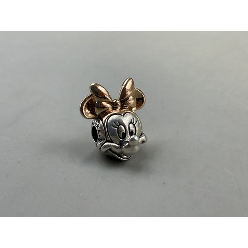 51 - Pandora Silver 925 ALE Minnie Mouse Essense / Me two Tone Charm in Gift Pouch