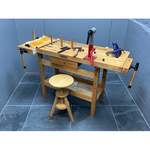 A Draper Workbench With Two Integrated Vices, Drawer and Undersurface ...