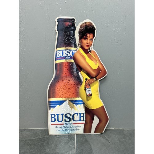 Vintage Busch Beer Metal Advertising Sign Approx. 90cm