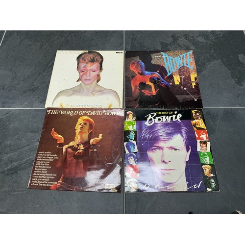 Eight David Bowie Vinyl LPs, With Approx 13 David Bowie 7" Vinyl Singles - Includes The Rise and Fal