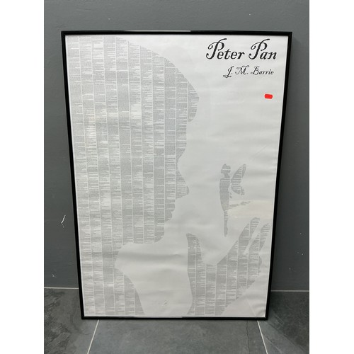 626 - Peter Pan Book Wall Hanging Framed and Glazed Approx 101cm x 71cm