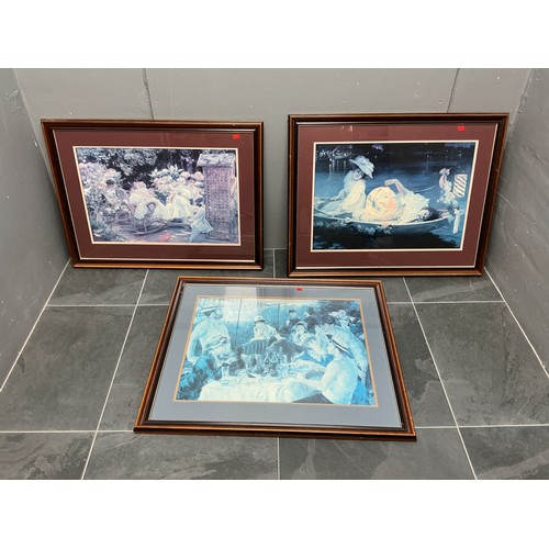 650 - Three Framed and Glazed Traditional Style Prints - Includes 'Chinese Lantern Horse-Race At The Middl... 