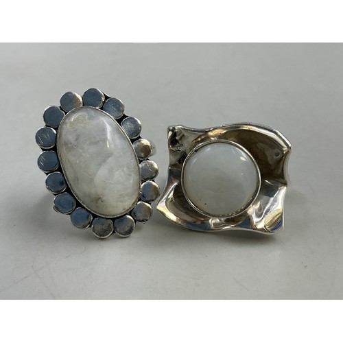 6 - Two Silver 925 Statement Rings Complete with Presentation Boxes Size V & J