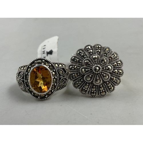 7 - Two Silver 925 Statement Rings Complete with Presentation Boxes Size L