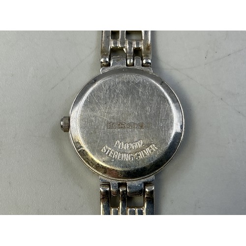11 - A Hallmarked Moise Dreyfuss Ltd London Silver Case and Strap Ladies Rotary Quartz Watch, Circa 2000