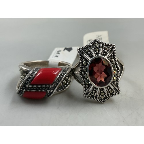 22 - Two Silver 925 Statement Rings Complete with Presentation Boxes