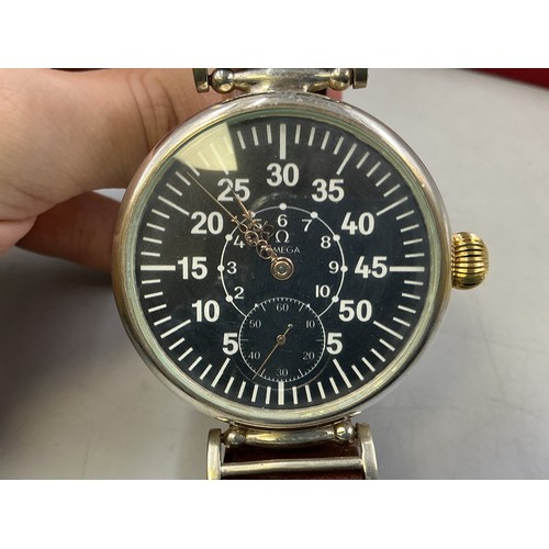 28 - Omega Marriage Watch with 1912 Movement in Unmarked Silver Case (Serial Number 4535760) Complete wit... 