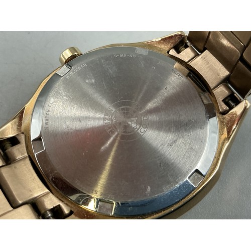 44 - A Ladies Citizen Eco Drive (FD1063-57X) Watch - Gold Tone Accented Dial, Clear Stoned Bezel, And Gol... 