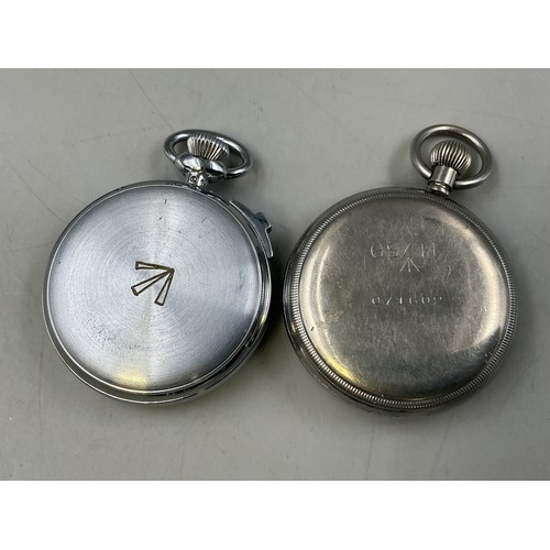 50 - Waltham Military Issue Stopwatch and a Swiss Made Military Pocket Watch (Both Working)
