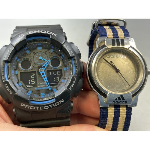 59 - Casio WR20BAR G-Shock and a adidas Sports Watch with Fabric Strap (Both Working)