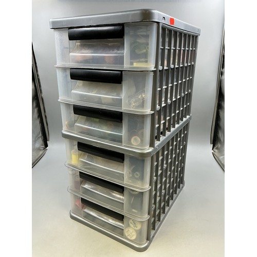 Six Drawer PVC Storage Unit containing a large Selection of Cotton and ...