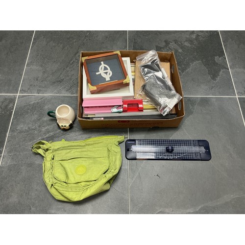 680 - Mixed Lot to include Cross Stitch Pictures, Sailors Knott Picture, Professional Rulers, Office Equip... 