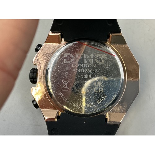 A Gents Designer DFND London Chronograph Style Watch - Black Dial and ...