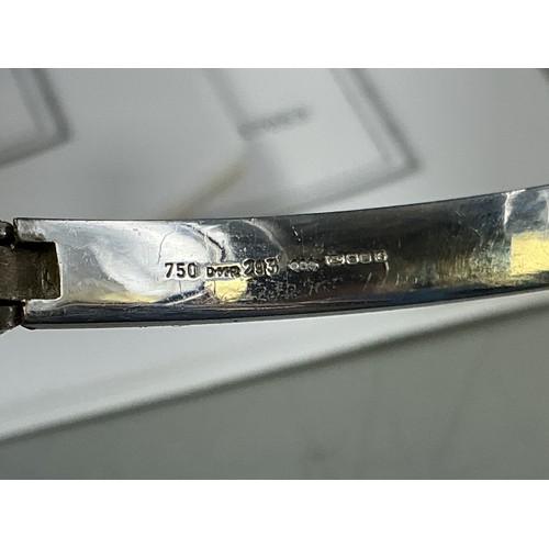 24 - Hallmarked 18ct White Gold Hinged Back Cross Over Hoop Bangle Set with 2.93cts of Diamonds come comp... 